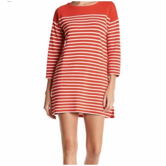 J. Crew Dresses & Skirts - J.CREW Red & White 3/4 Sleeve Ladies Boat Neck Ladies Tunic Dress, M